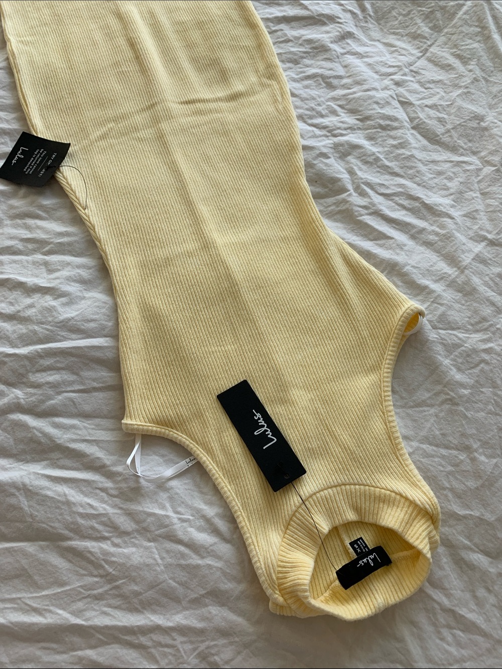 Cotton lulus butter yellow Ribbed  Dress